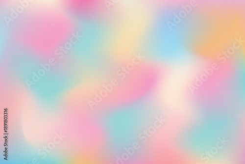 Holographic colorful gradient background. Unicorn pastel fantasy soft backdrop. Iridescent wavy blurred trendy abstract banner
