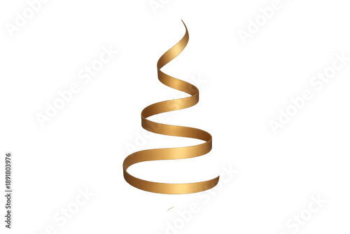 Gold ribbon swirling creating a festive elegant design
