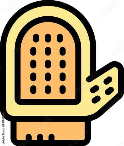 Heat resistant kitchen glove ensuring safety during cooking or baking activities