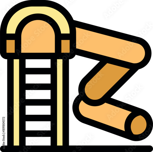 Colorful playground slide with ladder, offering exciting playtime experience for kids