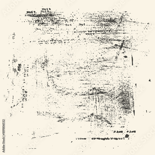 Distressed vintage paper with textured grunge overlay and faint, abstract text, creating a weathered, antique, or mysterious aesthetic.