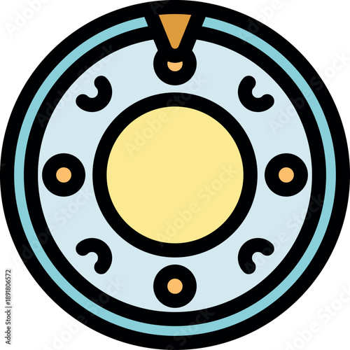 Circular spaceship door is opening, revealing a bright light from inside