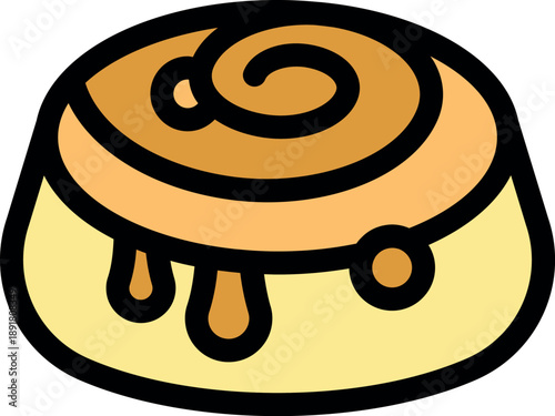 Freshly baked cinnamon roll tempting with swirling icing, perfect for a sweet breakfast or indulgent treat