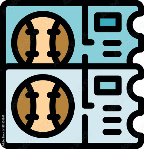 Pair of baseball tickets providing entry to a thrilling sporting event, capturing the anticipation and excitement of watching a live baseball game