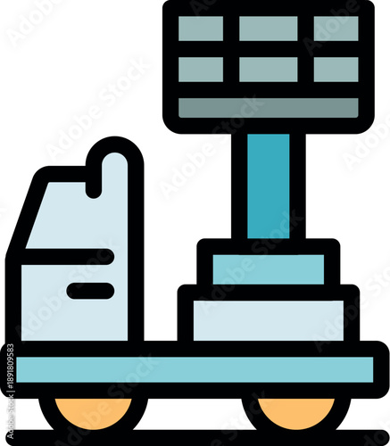 Small autonomous electric vehicle transporting goods using renewable solar energy, promoting eco friendly delivery and logistics