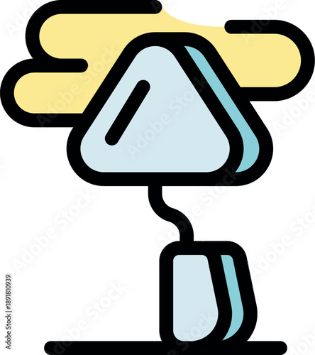 Modern and futuristic lamp design with a cloud shaped lighting element, ideal for innovative interior design concepts