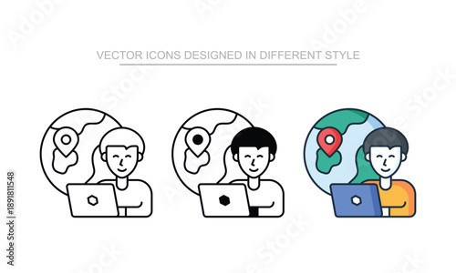 Work From Anywhere vector icon stock isolated on white sheet