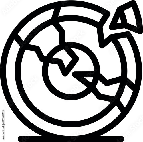 Broken radar system experiencing critical failure, disrupting navigation and indicating a critical malfunction