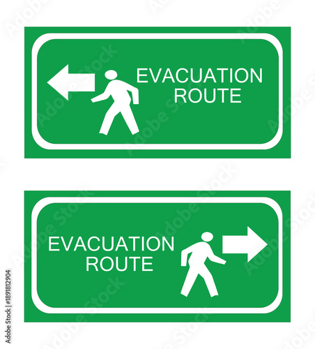 Photography Evacuation Route Icon Emergency Exit Symbol
