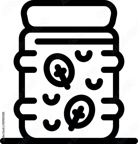 Pickled vegetables and herbs preserved in a glass jar, embodying homemade goodness and culinary traditions