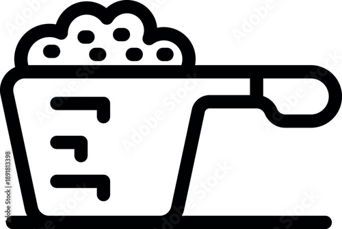 Measuring scoop holding protein powder, perfect for fitness nutrition and healthy lifestyles