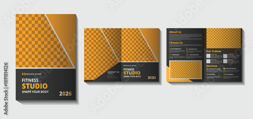 Fitness and Gym Business Brochure Template with Sporty Design