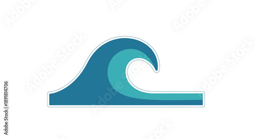 Dynamic Wave Illustration, Nature, Digital Art, Abstract Concept, Calm Sea Environment, Symbolic Viewpoint