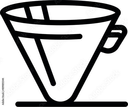 Coffee filter holding freshly brewed coffee is brewing a delicious cup