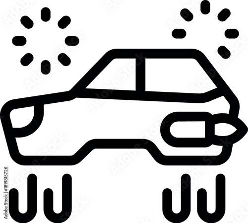 Futuristic flying car speeding through air, propelled by rocket booster, innovative transportation concept