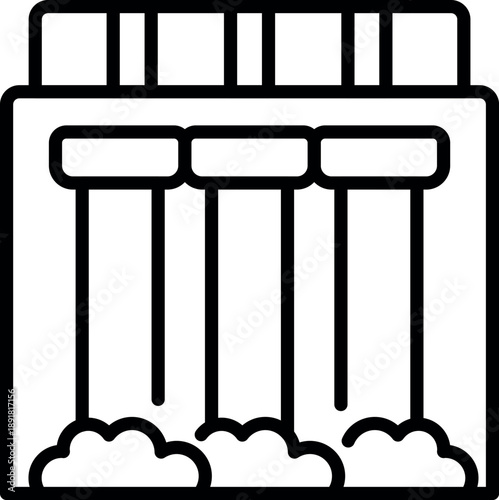 Hydroelectric power plant generating clean energy from water flowing through dam