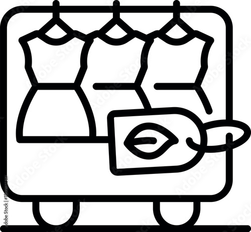 Mobile eco friendly boutique selling sustainable dresses, promoting ethical and green fashion choices