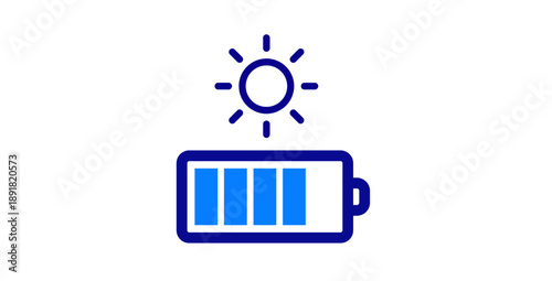 Renewable Energy Battery Charging Icon For Sustainable Power Technology Use
