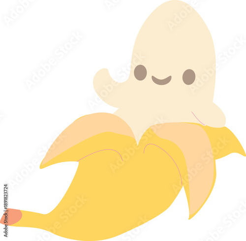 cute banana, banana character, waving banana, banana waving, hi, hello, greeting, kawaii fruit, cute fruit, smiling banana, banana with face, cartoon banana, funny fruit, happy character, friendly, pl