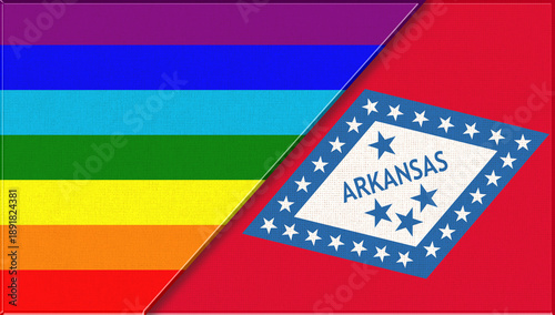 Flags of LGBT and Arizona. LGBT and Arizona. Symbol of sexual minorities