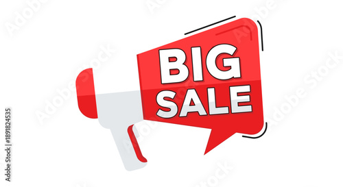 Red Megaphone Announcing Big Sale Event 1.