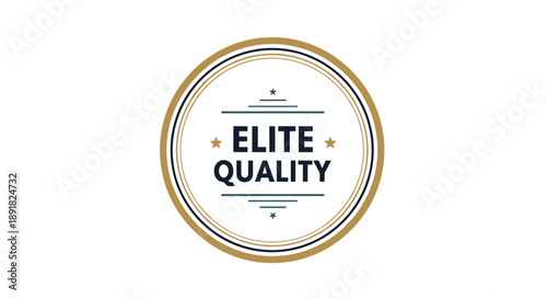 Elite Quality Emblem with Gold Border and Vintage Design.