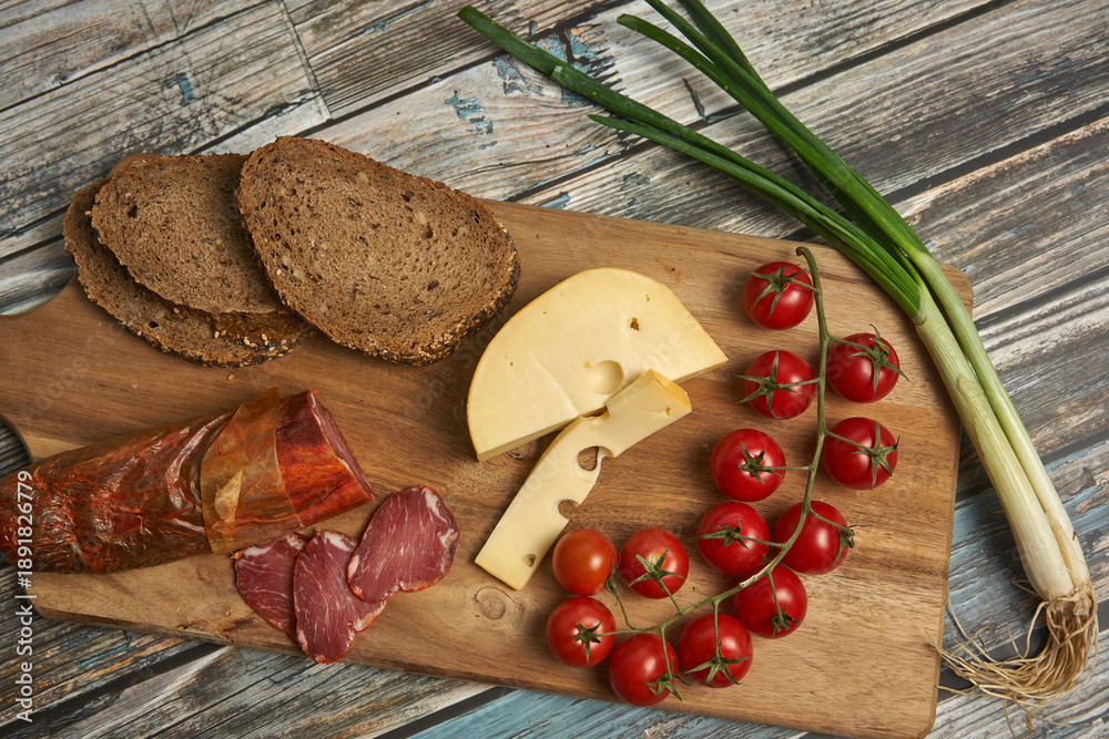 custom made wallpaper toronto digitalSliced food on a wooden board