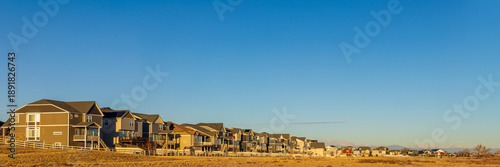 Colorado Living. Aurora, Colorado - Denver Metro Area Residential Winter Panorama with newly constructed houses
