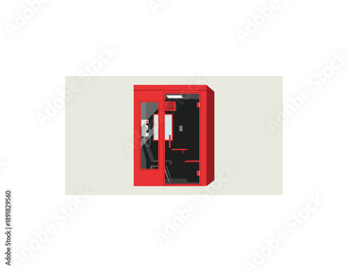 Secure red safe with modern electronic lock and sleek design