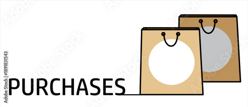 portrays a simple shopping bag, elegantly rendered, Shopping bag 