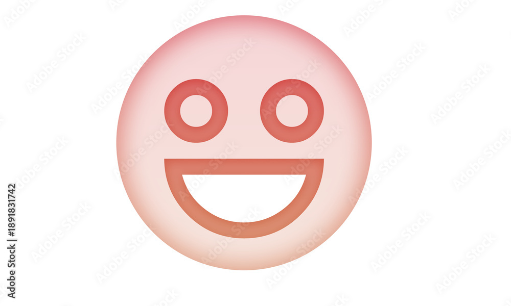 Fototapeta premium Happy smiley face icon simple vector illustration for positive emotions and feedback isolated on white background with soft gradient