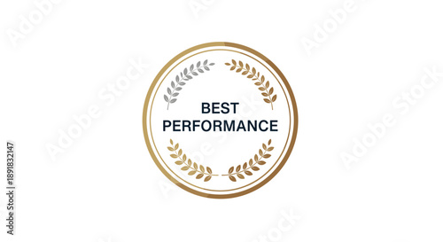 Best Performance Award Emblem with Laurel Wreath.