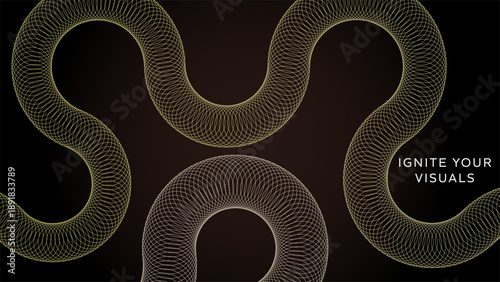 Wavy patterns in golden and peach tones for 4K display screens, luxury branding or premium presentation backdrops