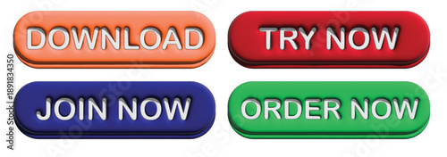 Vibrant call to action buttons for website or app