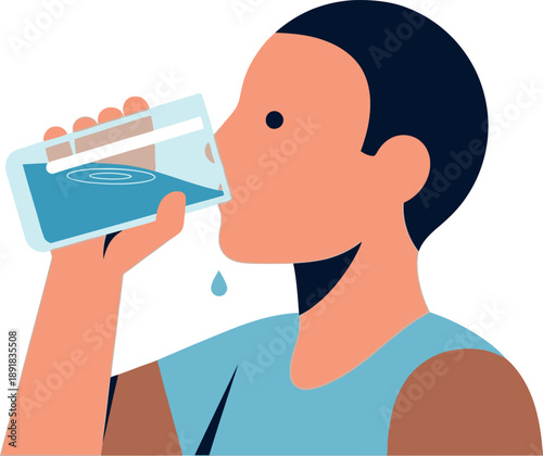 A woman drinking water from a glass