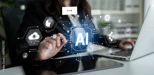 Fotografie Concept of a cognitive and conversational AI