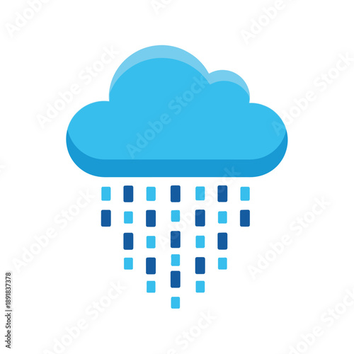 Rain Cloud Weather Icon Symbol.