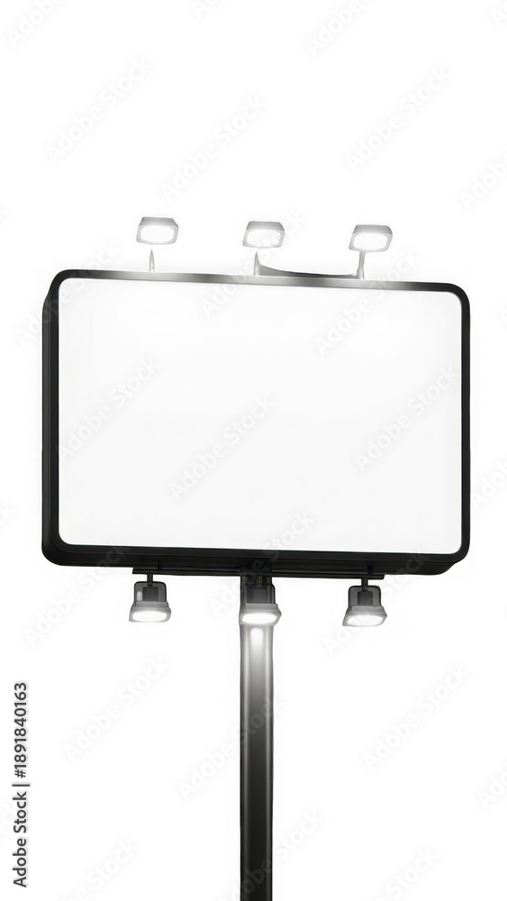 Obraz premium Empty billboard isolated on transparent background