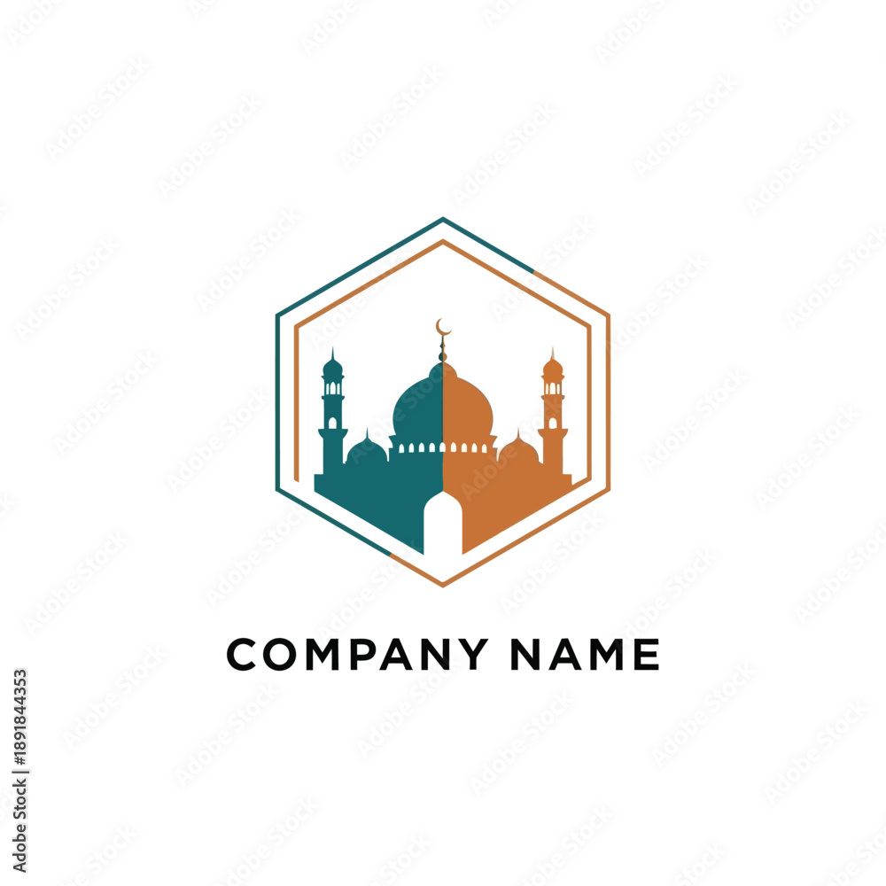 Naklejka premium Mosque Architecture Design Logo Template.
