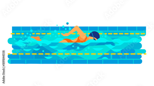 An illustration of a swimmer gracefully gliding through the water, perfect for inspiring athletic endeavours