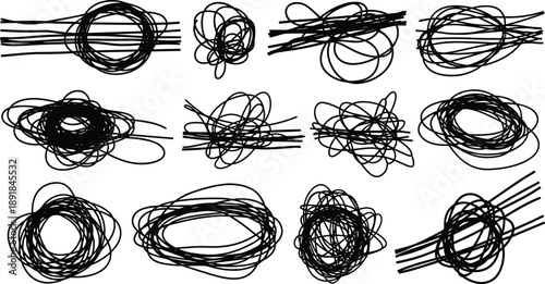 Abstract, scribble, silhouette, posture, gesture, tangle, loop, line, chaos, grid, emotion, irregular, setup, expressive, vector, black, pose, flavector, density, complexity