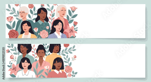 Diverse Women Celebrating Together - A Banner of Unity and Empowerment.