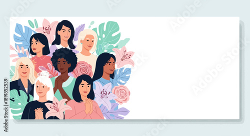 Diverse women united - A celebration of female empowerment and solidarity.