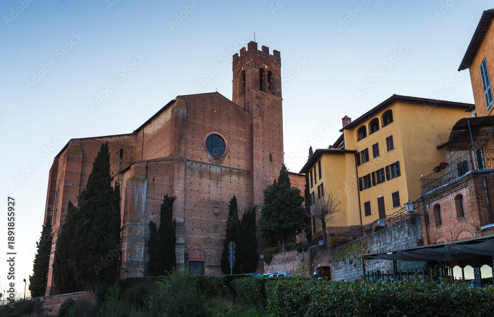 Naklejka premium The Basilica of San Domenico, also known as Basilica Cateriniana in Siena