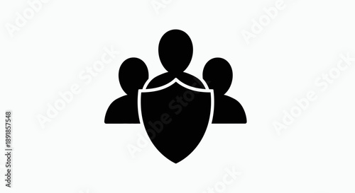 Group Protection Security Shield Icon Symbol.