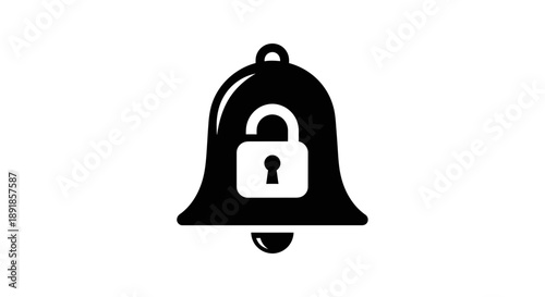 Secure notification bell icon with padlock symbolizing safety and security alerts.