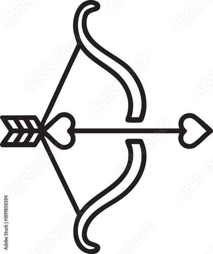 Cupid bow and arrow icon love and dating silhouette vector