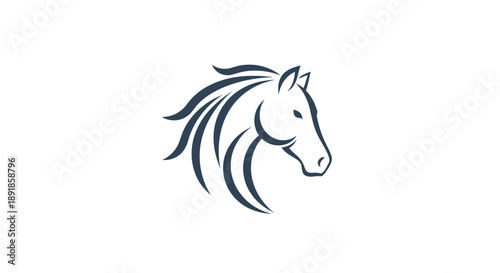 Simple and elegant horse head logo design concept.