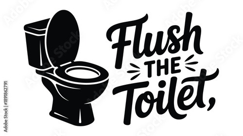 A simple graphic reminding everyone to flush the toilet for good hygiene Vector