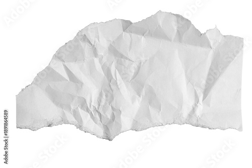 Photography White paper pieces with ragged torn edges and curled corners